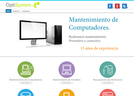 diseño página web mantenimiento computadores