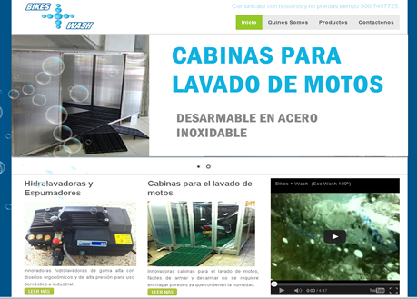 diseño página web maquina para lavar motos
