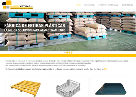 web poscionada por estibas plasticas